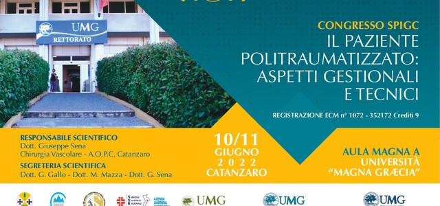 "Il Paziente politraumatizzato, aspetti gestionali e tecnici": 10 e 11 giugno il convegno all'Umg di Catanzaro