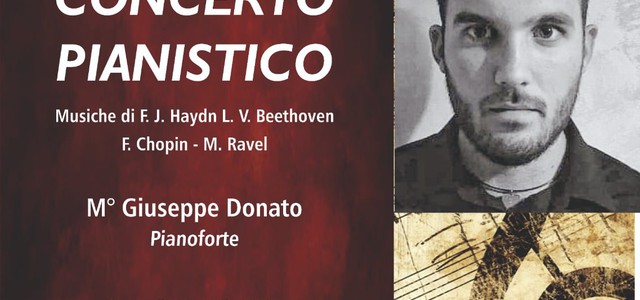 Quinto appuntamento della stagione concertistica della sezione A.Gi.Mus Catanzaro. Venerdì 22 Aprile, alle ore 18:30, presso la Sala Concerti del Comune di Catanzaro, si esibirà il M° Giuseppe Donato