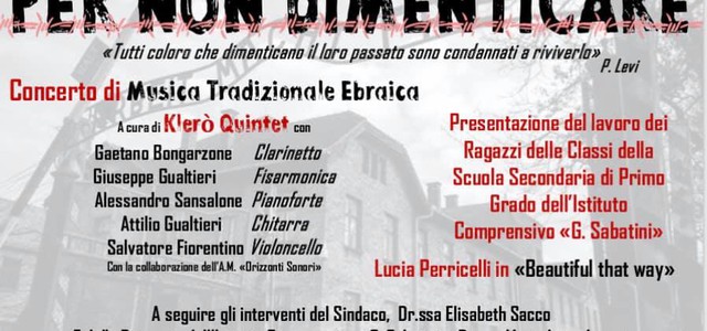 Comune di Borgia, poesia e musica per non dimenticare la Shoah